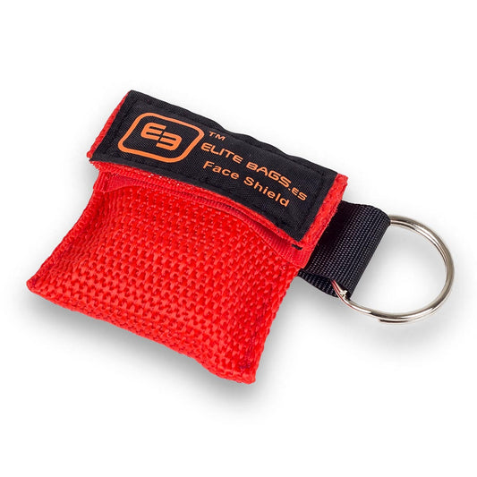 Key Ring CPR Mask Bag - Red