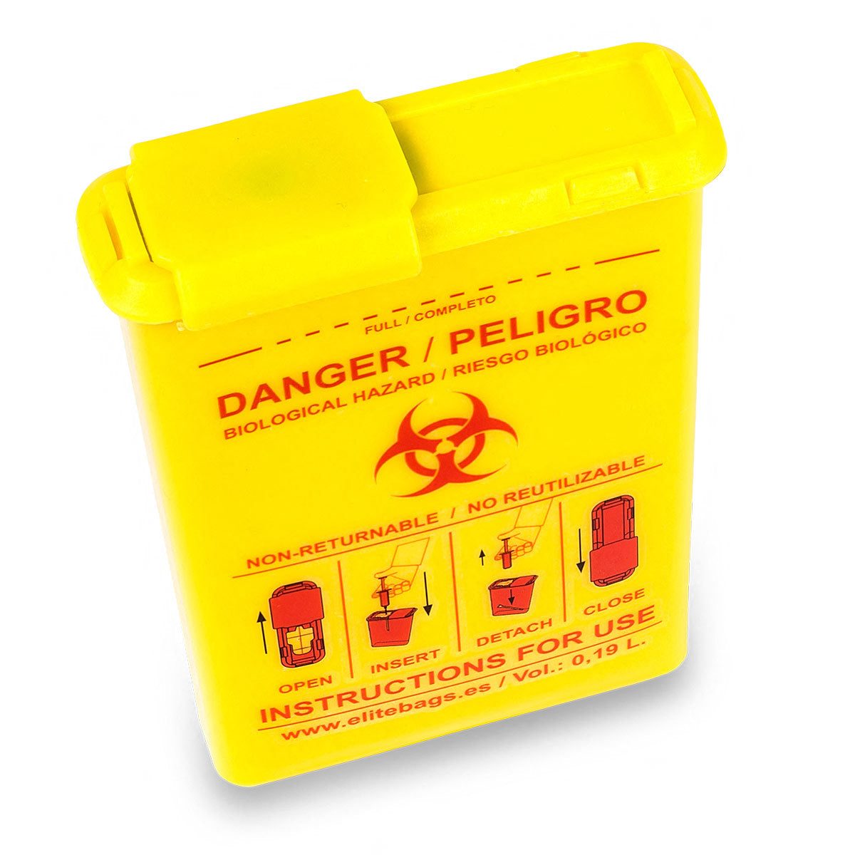 CONBIO'S Pocket-Sized Conotainer - Biocontaminated Material - Yellow