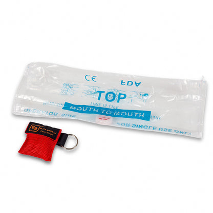 Key Ring CPR Mask Bag - Red