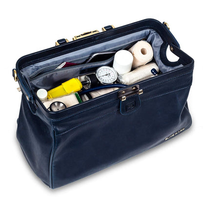 Compact Leather Briefcase For Doctors - Blue
