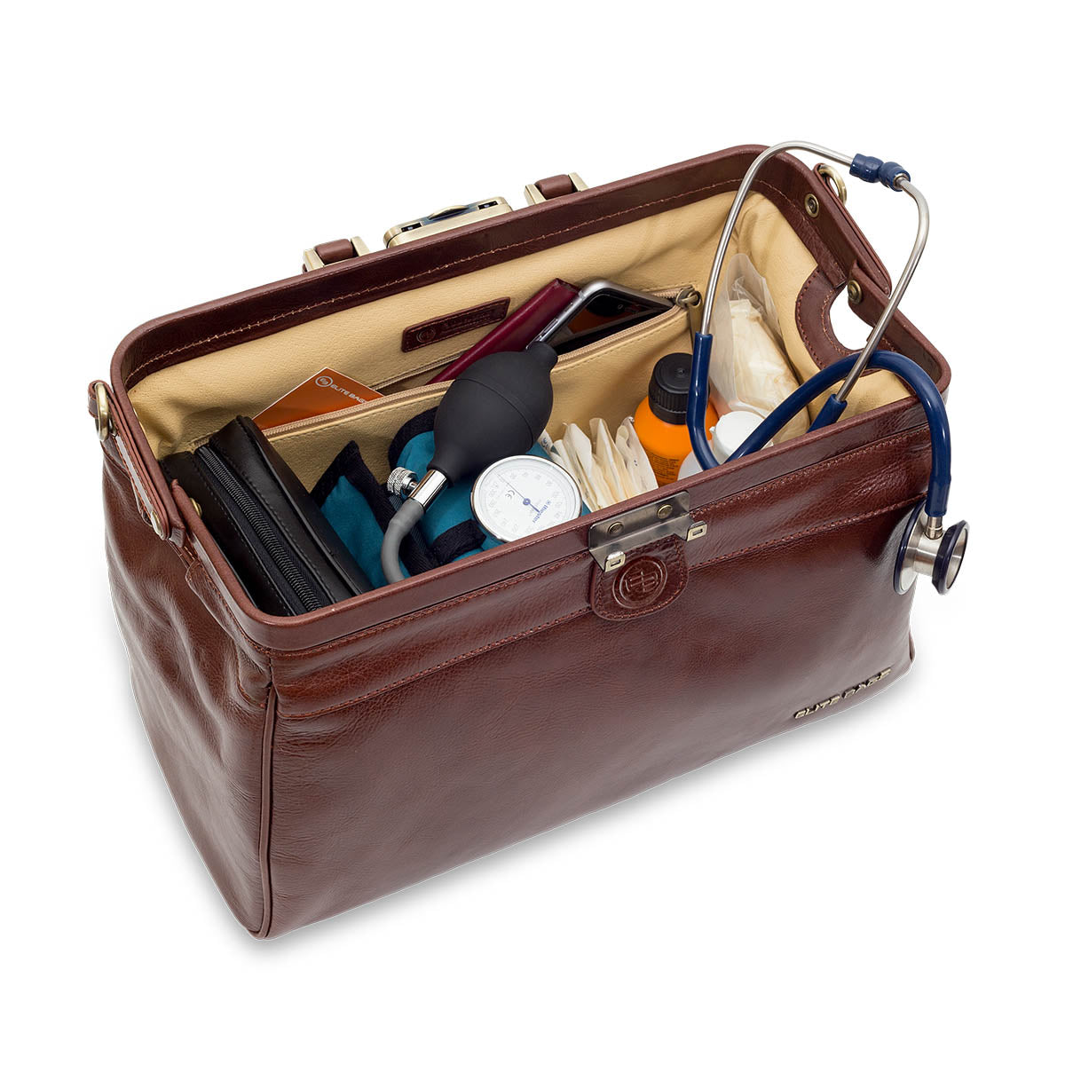 Elite Traditional Medical Bag - Brown Leather