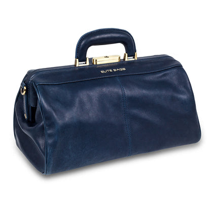 Compact Leather Briefcase For Doctors - Blue