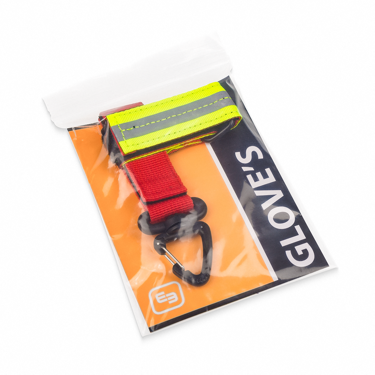 Glove Holder/Rope Accessory w/ Multi-Use Carabiner - Red Polyester