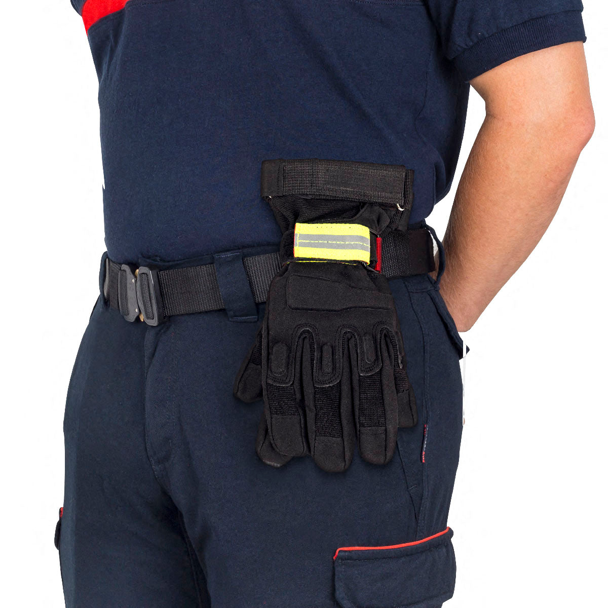 Glove Holder/Rope Accessory w/ Multi-Use Carabiner - Red Polyester