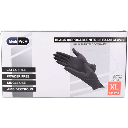 Black Nitrile Gloves - Box of 100 - Extra Large - MediPro