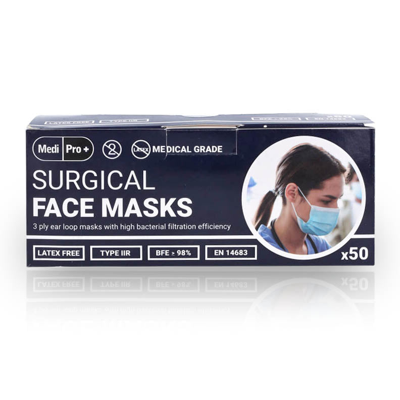 Surgical Face Masks - Type IIR Certified x 50 - MediPro