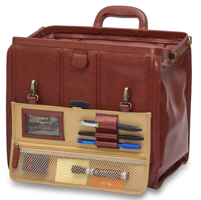 Elite Traditional Doctors Bag - Brown Leather - Elite Bags