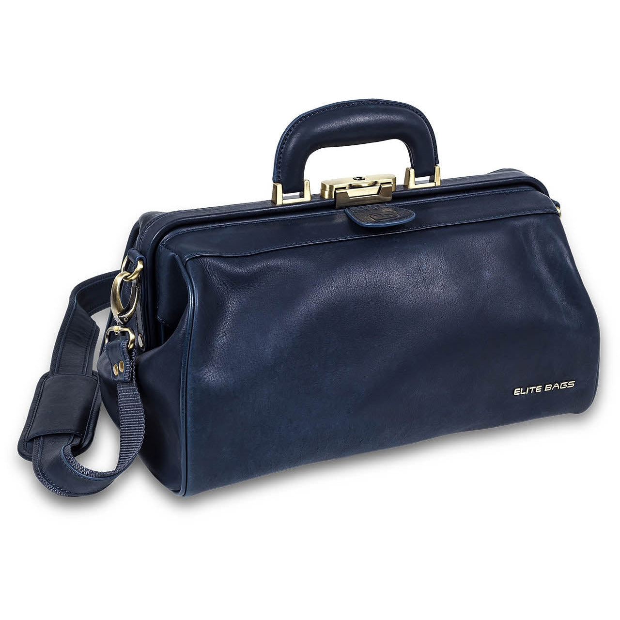 Compact Leather Briefcase For Doctors - Blue - Elite Bags