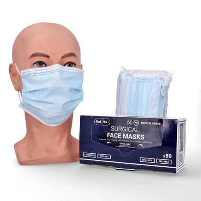 Surgical Face Masks - Type IIR Certified x 50 - MediPro