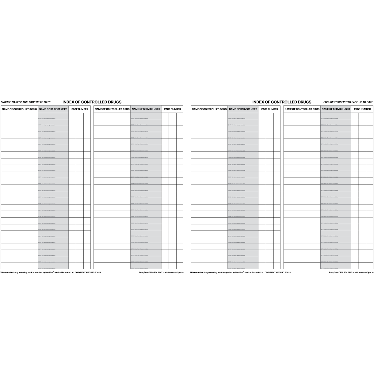 Controlled Drugs Register - Medipro - MediPro