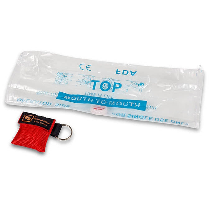 Key Ring CPR Mask Bag - Red - Elite Bags