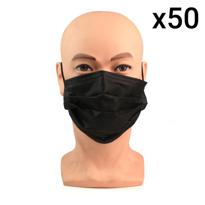 Black Surgical Face Masks - Type IIR Certified x 50 - MediPro