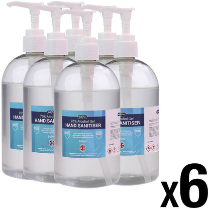 6 x 500ml MediPro 70% Alcohol Hand Sanitiser Gel (With Pump) - MediPro