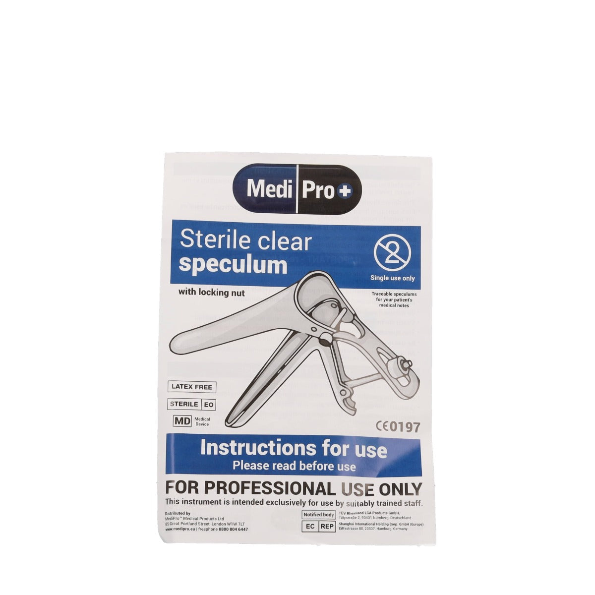 Medipro Vaginal Speculum with Lock - Box of 25 - Medium Long - MediPro