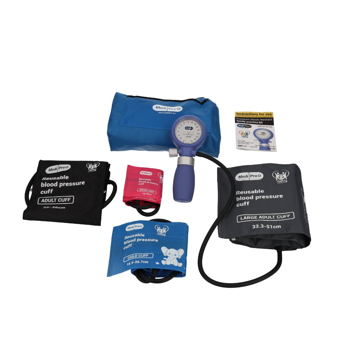 Aneroid Sphygmomanometer With Adult & Child Cuffs - MediPro