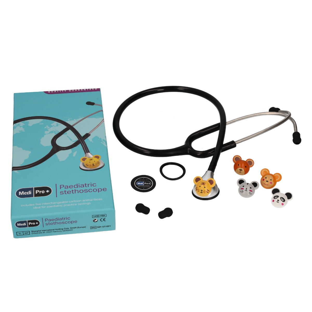 Paediatric Stethoscope With Clip-on Animal Faces - MediPro