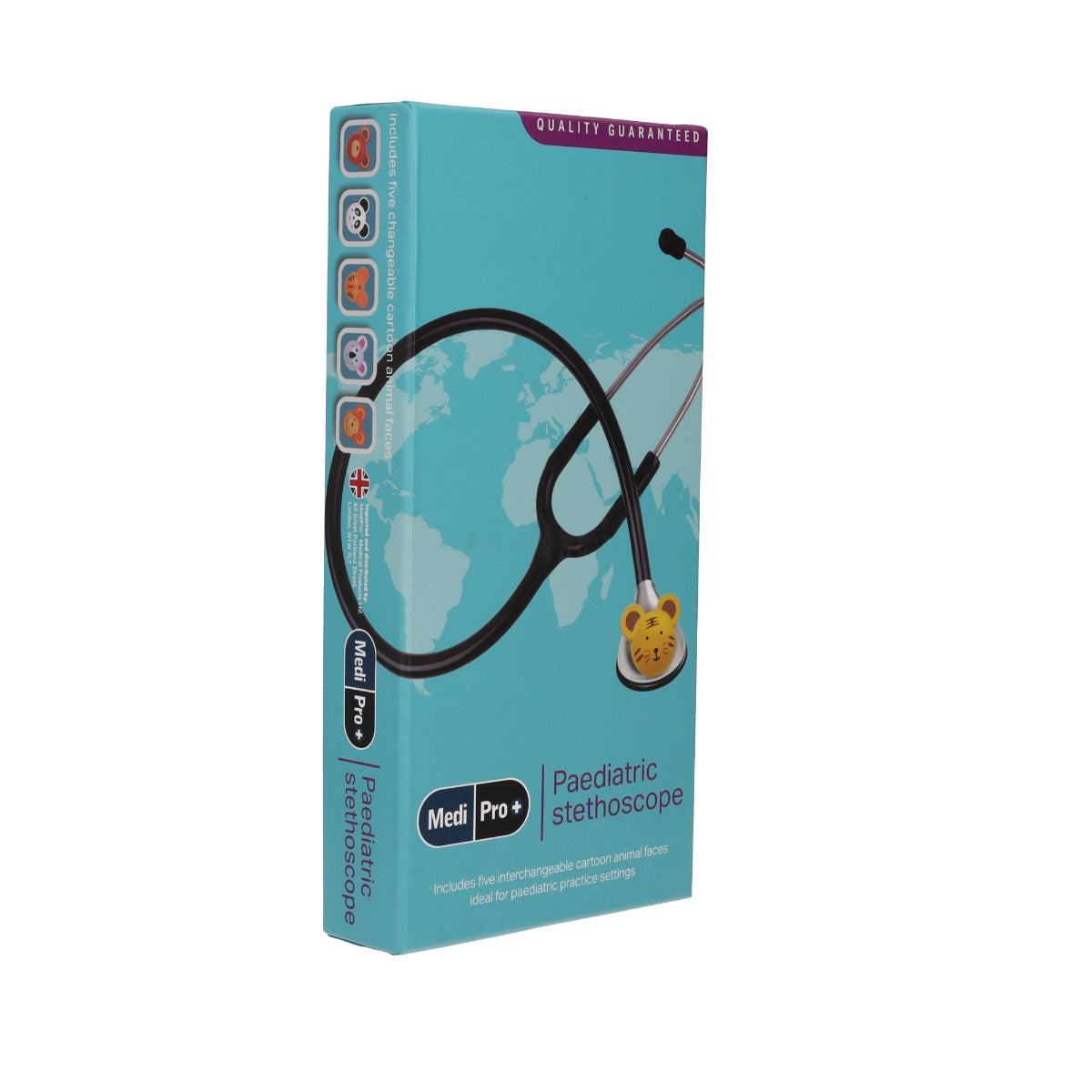 Paediatric Stethoscope With Clip-on Animal Faces - MediPro