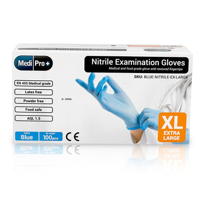 Blue Nitrile Gloves Medical Grade Cat III PPE Extra Large x 100 - MediPro