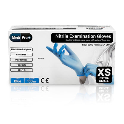 Blue Nitrile Gloves Medical Grade Cat III PPE Extra Small x 100 - MediPro