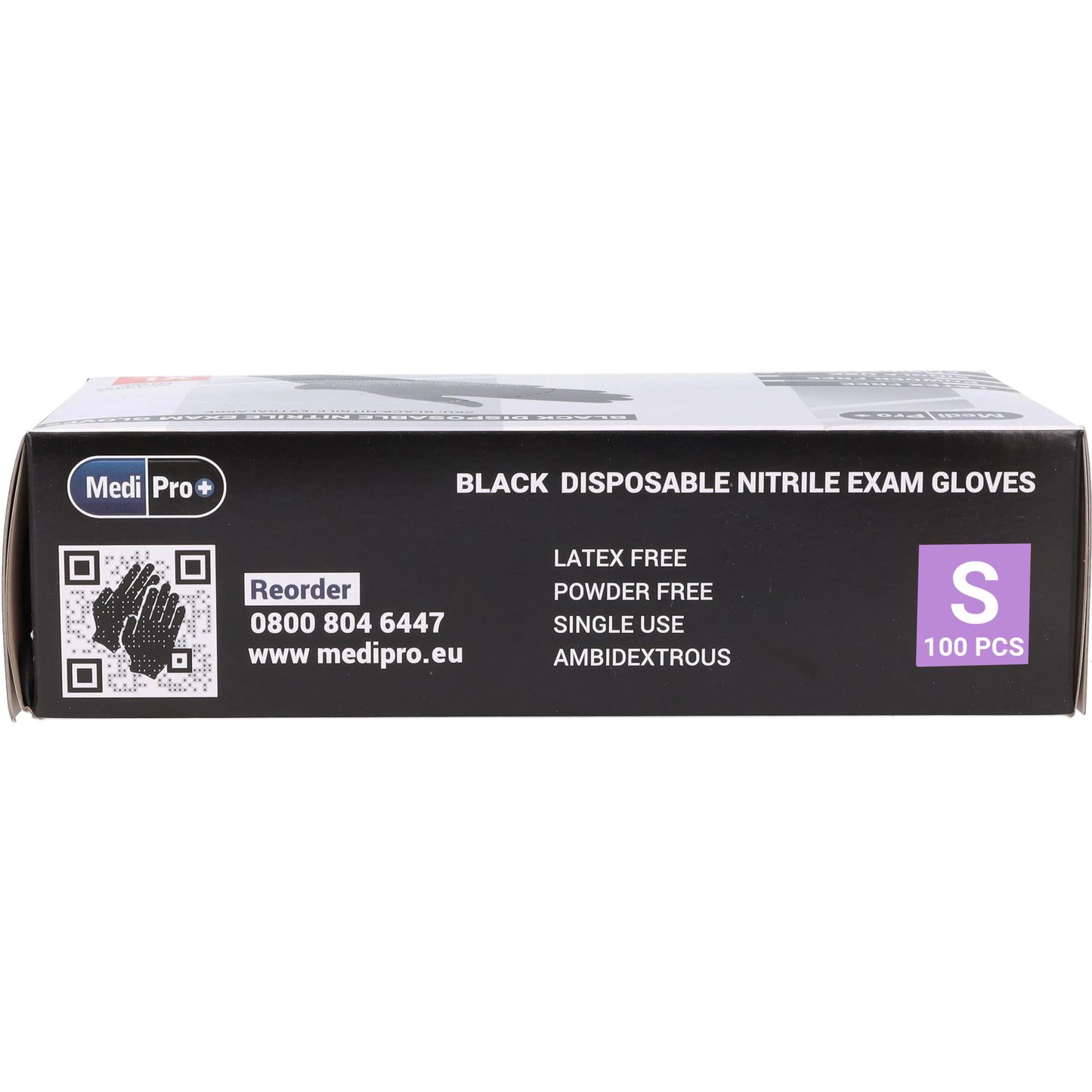 MediPro Black Nitrile Gloves - Box of 100 - Small